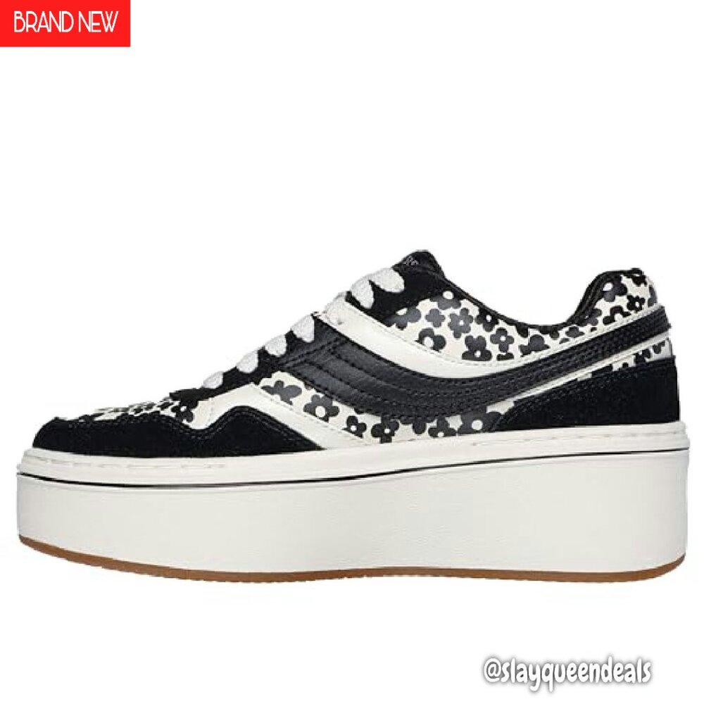 Skechers Women's Black and White Floral Platform Sneakers - Picture 6 of 6